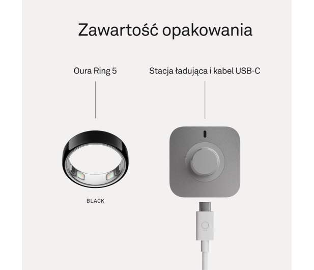 Oura Ring 5 Czarny (rozmiar 9) - 1608605 - zdjęcie 9